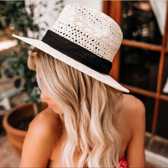 Haute Ellie Accessories - Natural Straw Panama Sun Beach Hat
